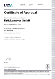 DIN ISO 9001 Zertifikat - englisch